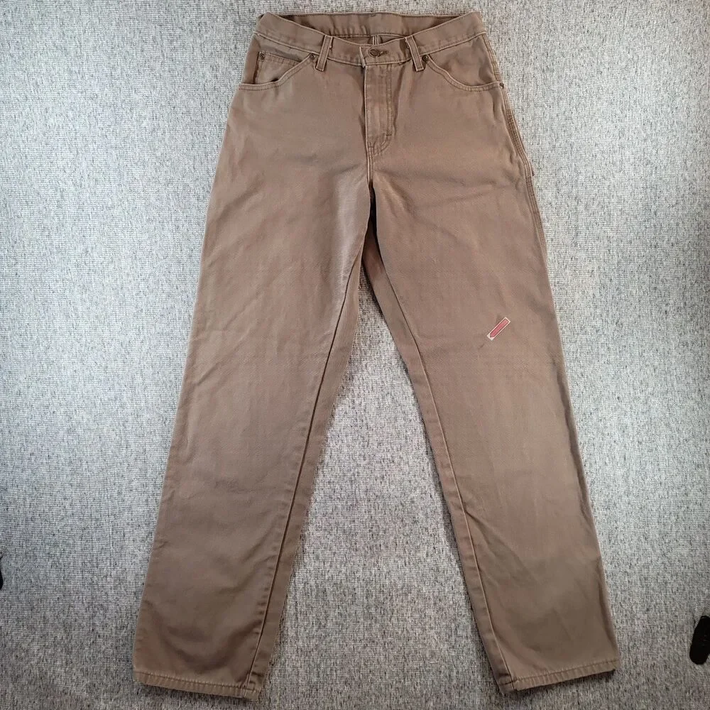 Dickies Canvas Carpenter Pants 29x33 Brown Utility Workwear High Rise No Tag